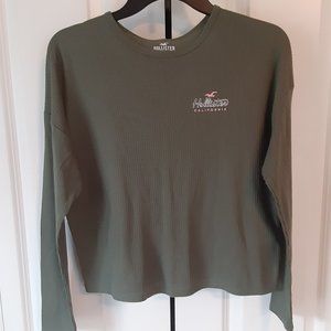Hollister Simple Green Long Sleeve Womens Size Medium